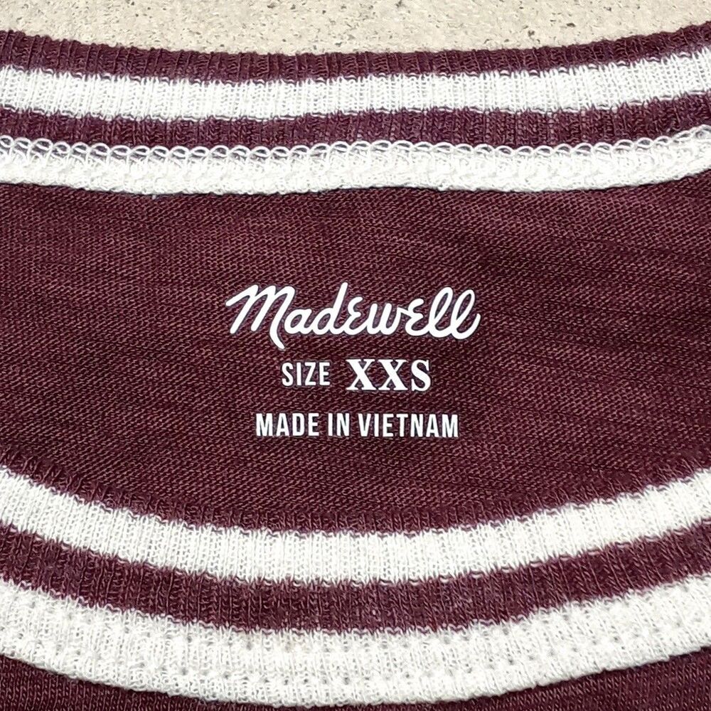 2-Pack of NWT Madewell Womens XXS Ringer Tee Whisper Burgundy T-shirts - Picture 4 of 9
